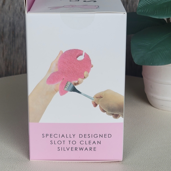 Sophisti-Clean Pink Bunny 6 piece Quick Dry sponges - Picture 5 of 5